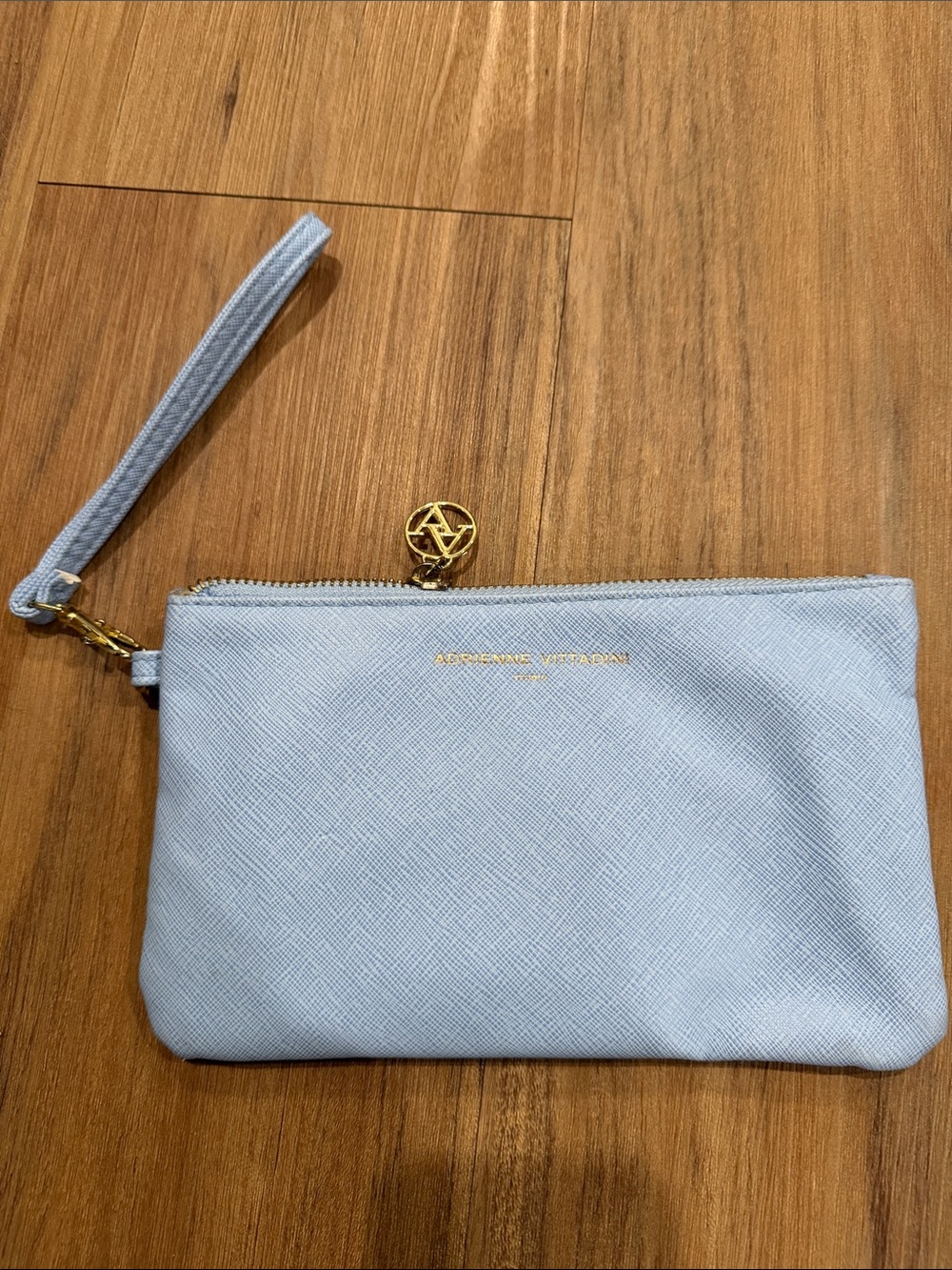 Adrienne Vittadini Light Blue Wristlet with Gold Accent
